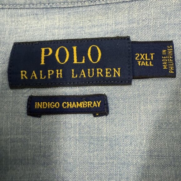 Polo Ralph Lauren Shirt Mens 2XLT Chambray Classiccore Norm - Picture 3 of 6